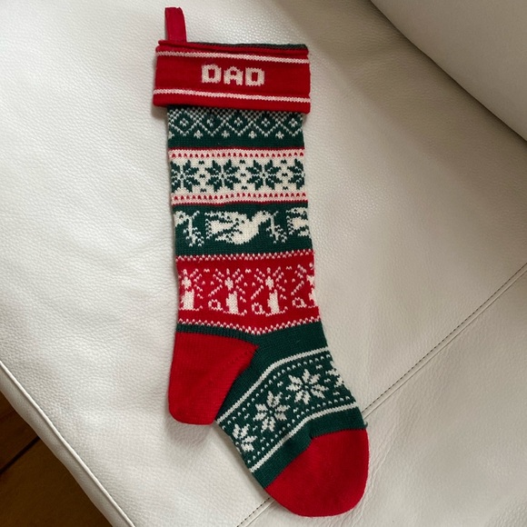 Dad Garnet Hill Christmas Wool Stocking - Picture 1 of 9
